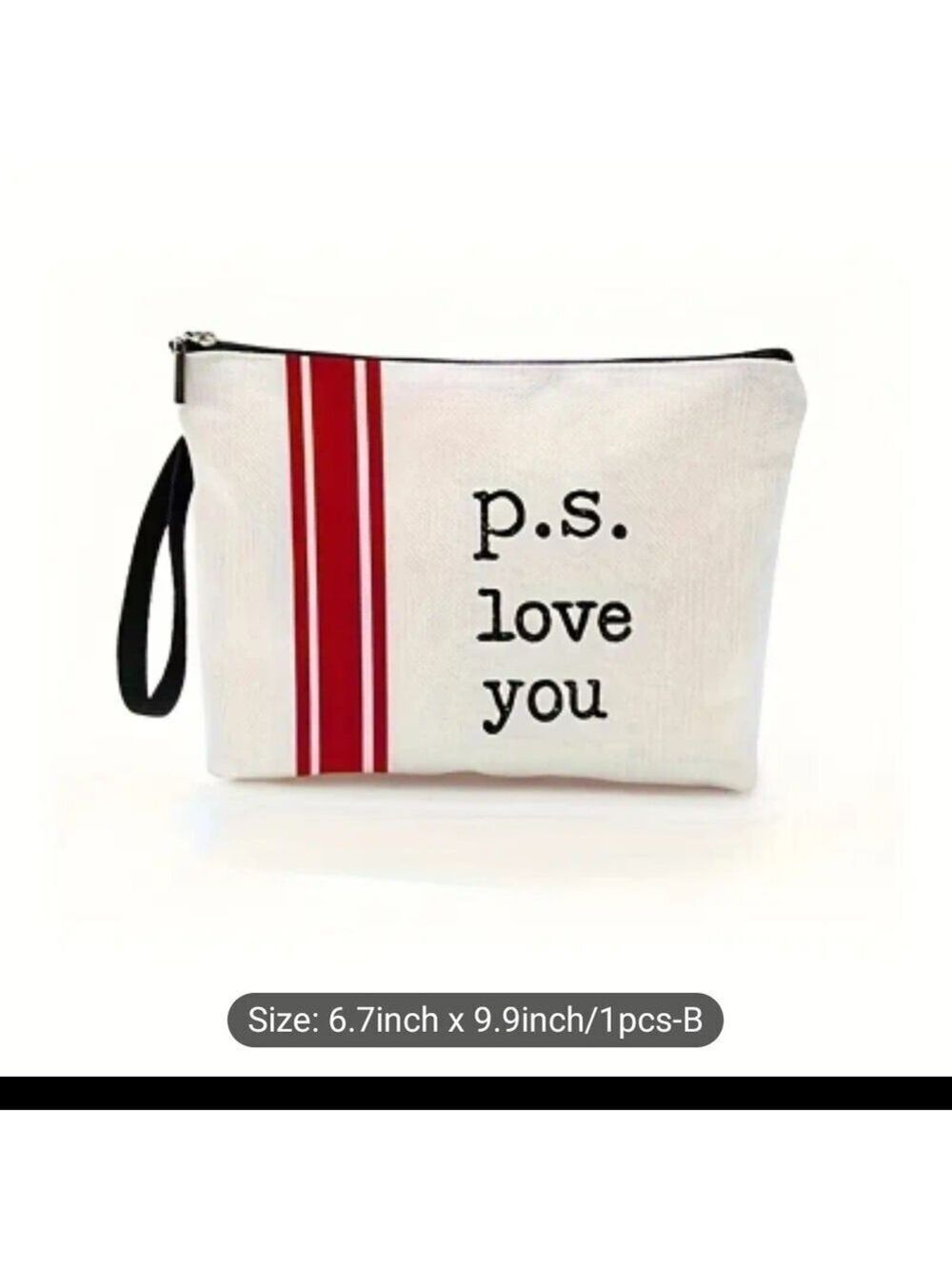 White Pouch with Red Stripes